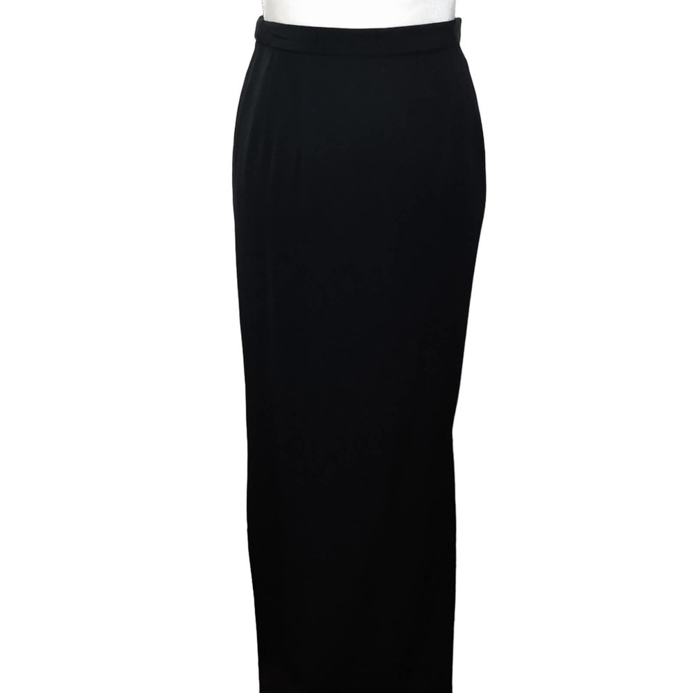 Bob Mackie vintage 90's straight black maxi skirt with slit